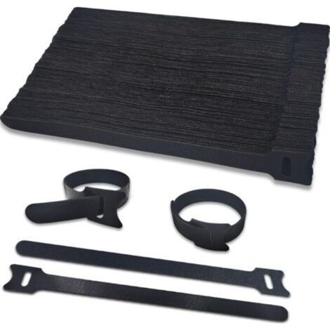 Attache Câble 100pcs Scratch Serre Cable Bande 200mmx12mm Sangle Réutilisable Câble Management Facile à Couper pour Ranger et Organiser Tous Les Câbles, 12mm de Large Non-adhésif Bande Hook & Loop