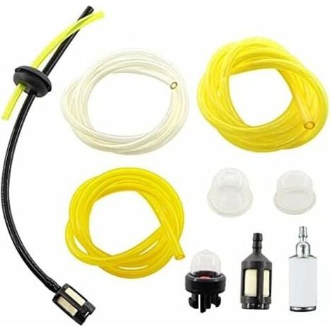 Juego de 3 mangueras de combustible con filtro de gasolina para motosierras, desbrozadoras, Stihl, Husqvarna, Partner, McCulloch, Echo, Poulan, Ryobi y Troy Bilt. (1/5)