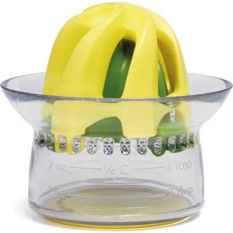 Chef'n - Spremiagrumi manuale 2 in 1, misurino per succhi di arancia e limone, 9 x 8 cm