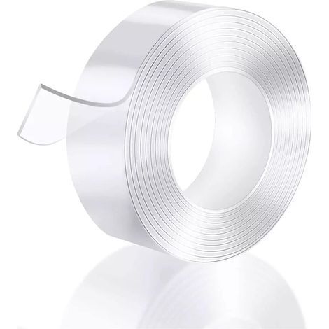 1pcs Ruban adhésif nano magique lavable et imperméable double face en acrylique transparent 1 mm x 3 cm x 3 m (1/5)