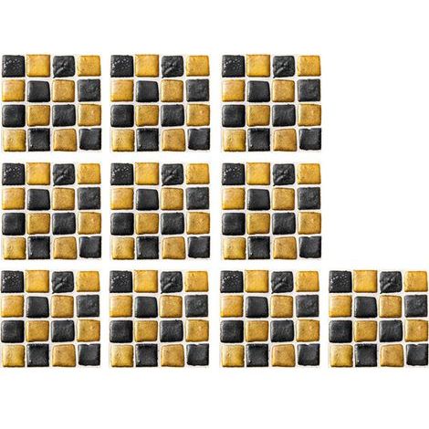 Autocollants de carreaux de mosaïque auto-adhésifs, papier peint carré en brique 3D pour décor de cuisine et de salle de bains, 10 pièces (1/5)