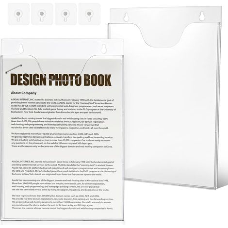 Porte-revues mural simple en acrylique, lot de 2, porte-documents pour usage professionnel et (1/5)