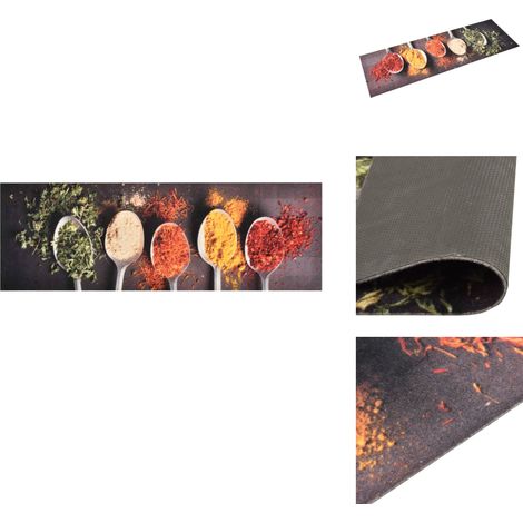 Küchenteppich Waschbar Löffel 60x180 cm - Bodenmatte - Küchenmatte - Türmatte - Wohnzimmerteppich - Esszimmerteppich (1/5)