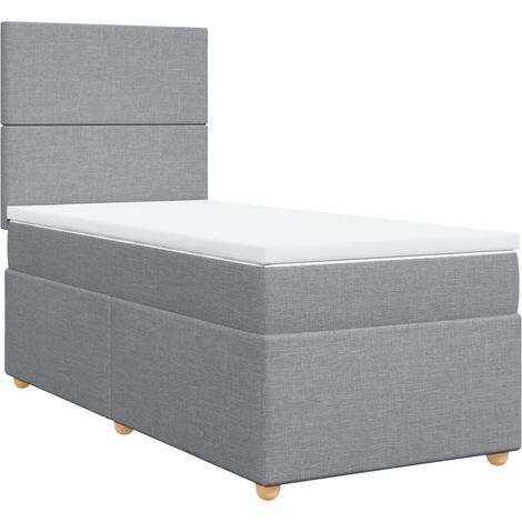 Maison Exclusive - Boxspringbett mit Matratze Hellgrau 80x200 cm (1/5)