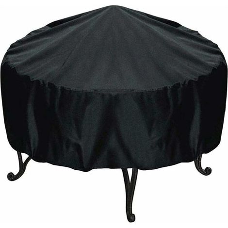 Housse De Protection pour Braséro Ronde, 84x50cm Fontainebleau (Noir) (1/5)