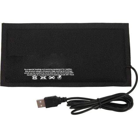 Alfombrilla calefactora USB para reptiles y animales pequeños – 20 x 10 cm, temperatura constante, sin interruptor, ajustable