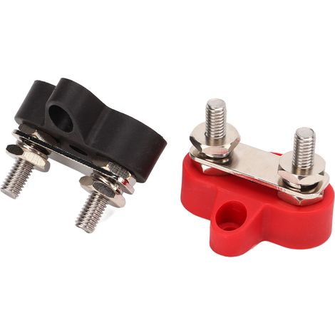 Barre de jonction de batterie 48V, bornier de distribution de puissance, connecteur de plot M6 1/4in, kit de terre et positif pour câblage électrique auto, 2 pièces. (1/5)