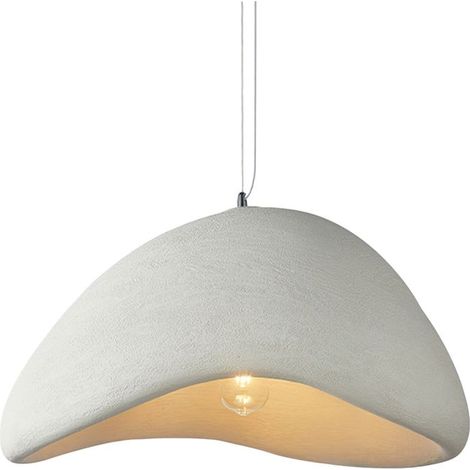 Lustre Personnalisé Créatif D'Intérieur 40CM Plafonnier Rétro E27 Suspension Lustre Moderne Blanc (1/5)