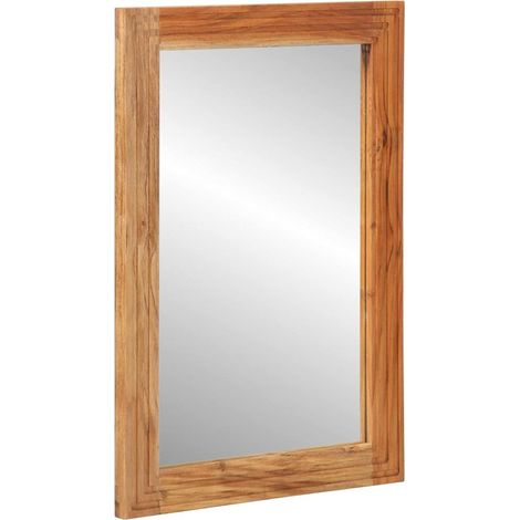 vidaXL Bathroom Mirror brown 50 x 70 x 3 cm Solid Acacia wood (1/5)