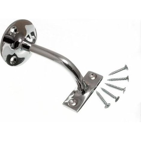 Lot de 2 supports muraux pour rail d'escalier 75 mm en laiton chromé (1/2)