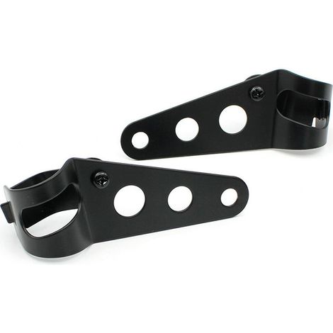 Deux supports de phare de moto, supports de montage de phare réglables noirs, adaptés aux pattes de fourche de 35 à 43 mm. (1/5)