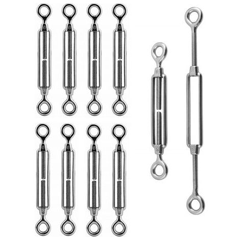 BUNTHAUS 10pcs Tendeur de câble avec crochet et œillet - En acier inoxydable 304, Tendeur M6. (1/5)