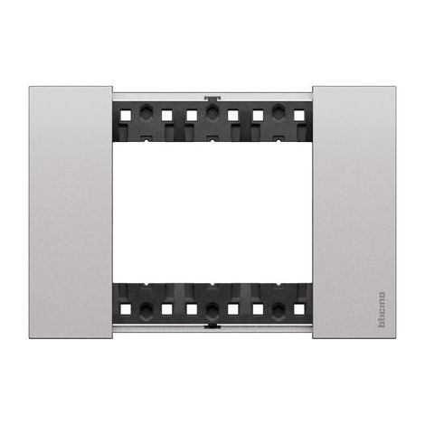 BTICINO KA4803KS - Placca Living Now 3 Moduli Steel Zama Serie Civile