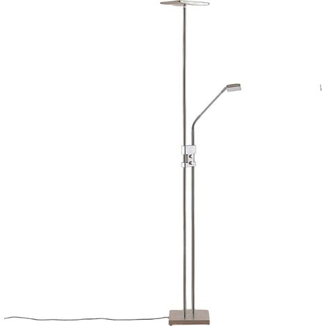 [GEBRAUCHT] B-Ware Lindby Stehlampe Jonne LED dimmbar Leselampe eckig nickel 180cm 15W warmweiß