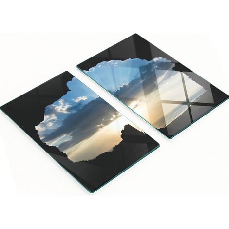 Taglieri e vassoi decorativi in vetro con motivo tramonto, 2x30x52 cm (1/5)