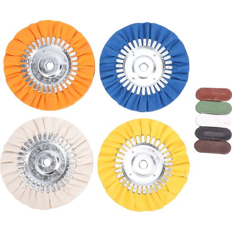 Kit di 9 dischi lucidanti Airway da 20 cm (8 pollici) per smerigliatrice angolare da 11,5 cm (4,5 pollici), lucidatrice, lucidatrice per alluminio, tampone per lucidatura metalli, kit di pasta lucidan (1/5)