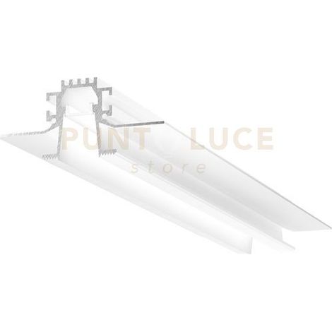 LIVERPOOL RP  - SISTEMA MODULARE SEZIONABILE AD INACASSO E SCOMPARSA PIU DIFFUSORE 20mm RIENTRATO TRASPARENTE COLORE BIANCO MT2