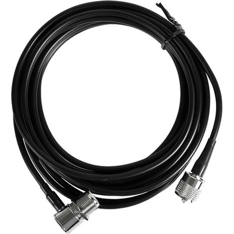 RG58-58 50 Ohm Autoantennen-Koaxialkabel, 5 Meter, UHF-Buchse auf UHF-Stecker (schwarz) (1/5)
