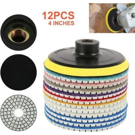 Kit de 12 Disques de Polissage en Diamant - Résistants à la Chaleur pour Granit, Marbre et Céramique (1/4)