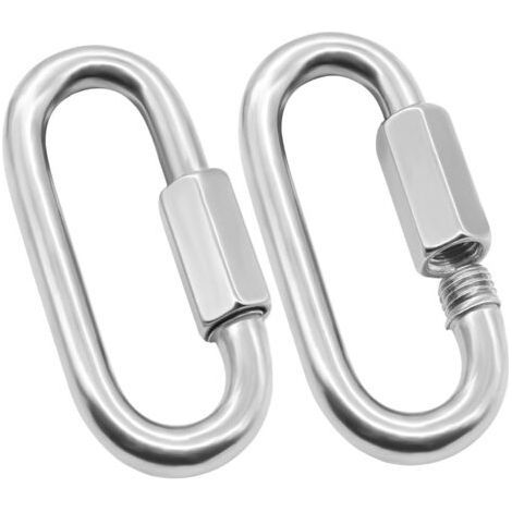2 Pack Heavy Duty Quick Link Carabiner M10 D Shape Safety Chain Connectors for Camping Hiking (1/5)