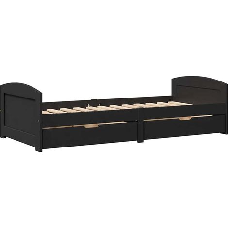 vidaXL Dormeuse con 2 Cassetti senza Materasso Nero 90x200 cm IRUN (1/5)