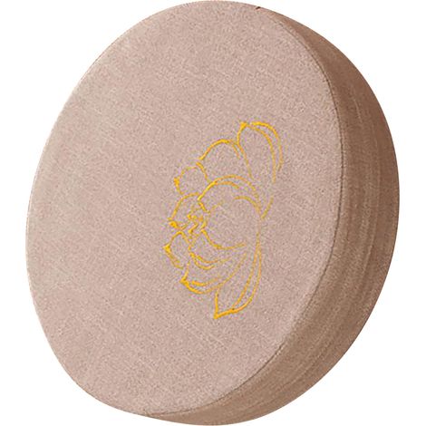 Coussin de méditation rond en mousse ferme, coton et lin, amovible et lavable, confortable, pour balcon, salon ou tatami, beige. (1/5)
