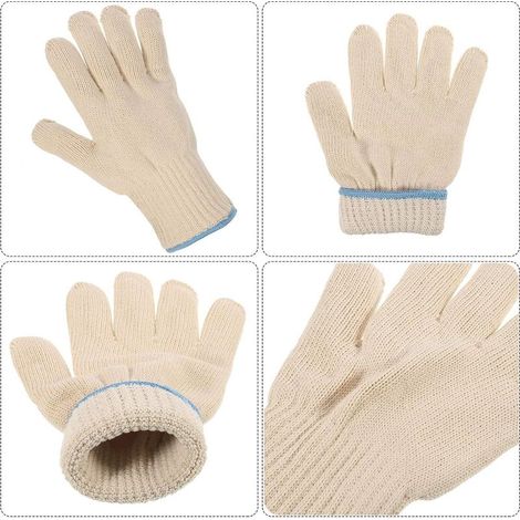Gant Anti Brulure Cuisine Gant Four Anti Chaleur Gant Barbecue Intérieur et Extérieur Coton Tricoté Épais pour Four Friteuse à Air Haute Température Grill des Plats Chauds Jardinage (1/5)