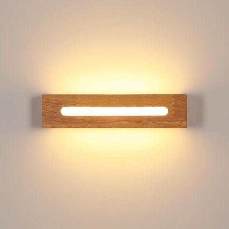 LED-Wandleuchte aus Holz, nordisches Design, Innenwandleuchte, warmes Licht 3000K 8W LED-Wandleuchte für Wohnzimmer, Schlafzimmer, Flur, Badezimmer [Energieklasse E] (1/5)