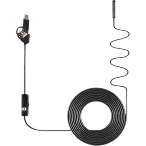 CaméRa D\'Inspection D\'Endoscope Industriel 3-En-1 pour Endoscopes IntéGré 6 LED IP67 Etanche Endoscope USB Type-C pour Smartphones (1/4)