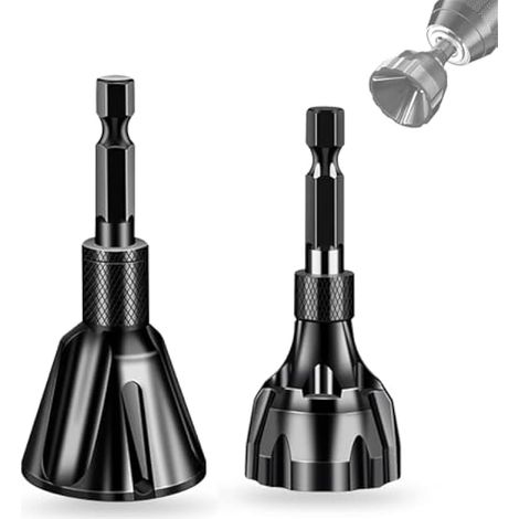 Lot de 2 Ebavureur Tige Filetée, Outil D'ébavurage 3-20 mm 5-25 mm Amovible Deburring Tool D'ébavurage Externe Fraise Métal pour Réparation de L'acier, du Cuivre, du Laiton (1/4)