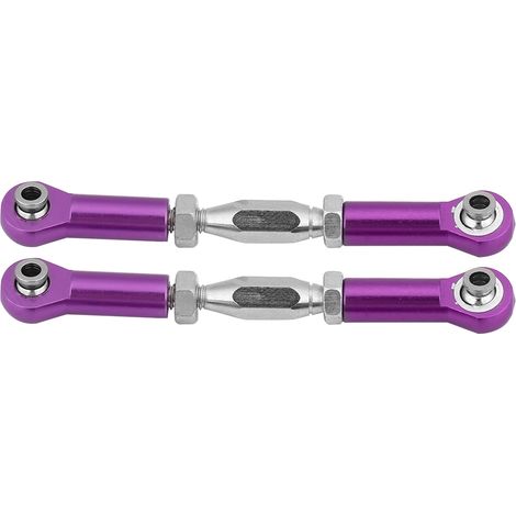 Biellette de direction en alliage d'aluminium usinée CNC - Accessoire de mise à niveau pour voiture RC (violet) (1/5)