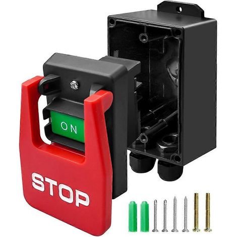 Interrupteur à bascule double tension 120 V/220 V/380 V avec boîtier d'interrupteur profond, pour scie circulaire et perceuse, idéal pour les outils électriques. Arrêt rapide. (1/5)
