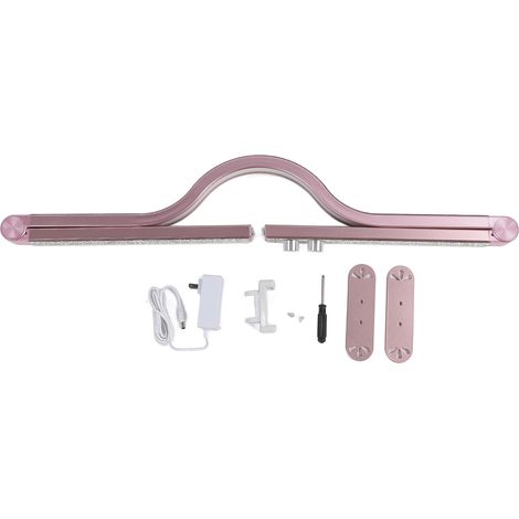 Ortviai Lampe de bureau LED réglable en intensité et température de couleur 48 W, forme demi-lune, pliable, rose doré (1/5)