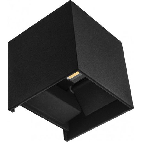 FABRILAMP 170362109 Applique Balayeuse Murale 10w 4000k Noir Segment Ip65 10x10x10cm Aluminium 800lm Réglable