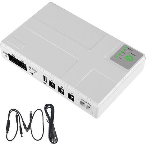 Alimentation sans interruption 10400mAh Batterie Lithium pour LED Routeur WiFi Haut-parleur-EU-Blanc (1/4)