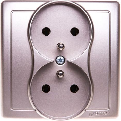 Simon Basic Doppelsteckdose mit/ohne 16A IP20 satiniert metallisiert BMGZ2/29