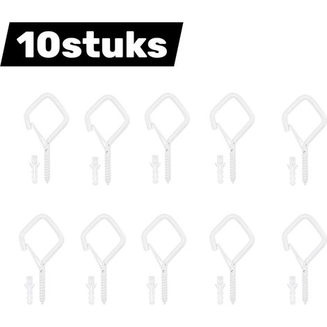 Lot de 10 crochets en forme de losange crochets pour guirlandes lumineuses crochets en forme de Q crochets de fixation adaptés aux guirlandes lumineuses notamment pour guirlandes de Noël blancs (1/5)