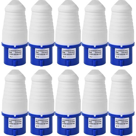 Connecteurs industriels IP44 16A 220-250V 3 pôles BEM-013 - Lot de 10 fiches étanches pour prise mâle (1/5)