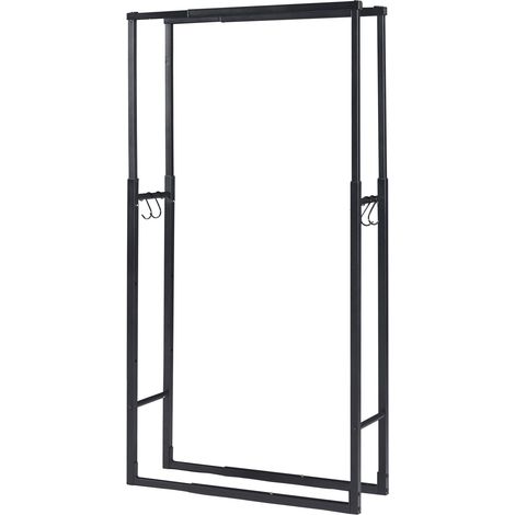 Portalegna in acciaio larghezza 40-65 cm nero 030010489