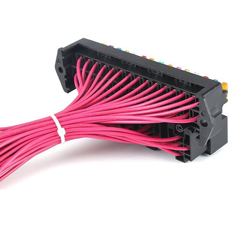 Car 15 Slot Fusible Relay Box 4 Relais Multi-Circuit Assembly Control Porte-fusible avec relais Fusibles et broches Boîtier de prise anti-poussière Faisceau de câblage (1/5)