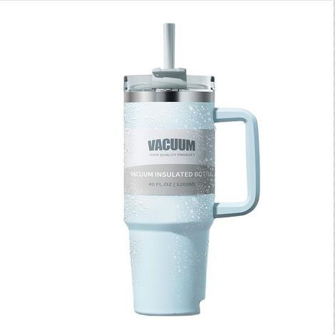 Gobelet isotherme en acier inoxydable de 1200 ml avec couvercle et paille, étanche pour boissons chaudes/froides, large goulot facile à nettoyer, pour voiture, voyage, tasse à café, eau glacée