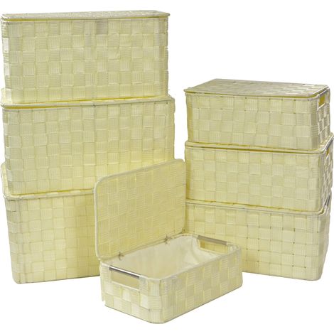 Set 7 Scatole in poliestere crema rettangolare (1/2)