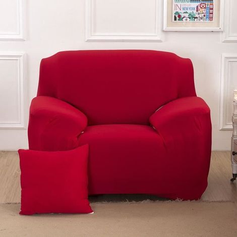 Housse de canapé – SOFA-SET – 1 Sitzer – Polyester – Rot – 90–140 cm