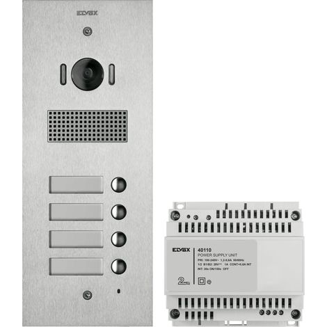 VIMAR - K41524 Kit Steely 2F+ A/V 4 pulsanti acciaio