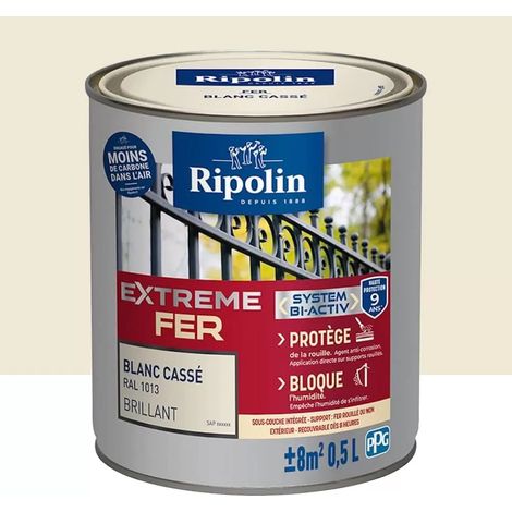 Peinture Fer RIPOLIN Extreme Fer Bi-Activ Blanc Cassé 0,5 L (1/3)