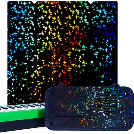 Plateau d'impression Creality en PET brillant et revêtement PEI « Stars » avec ressorts en acier pour Ender-3 S1/Ender-3 S1 Pro/Ender-5 V3/Ender-3 V3 SE/Ender-3 KE - Sans base magnétique