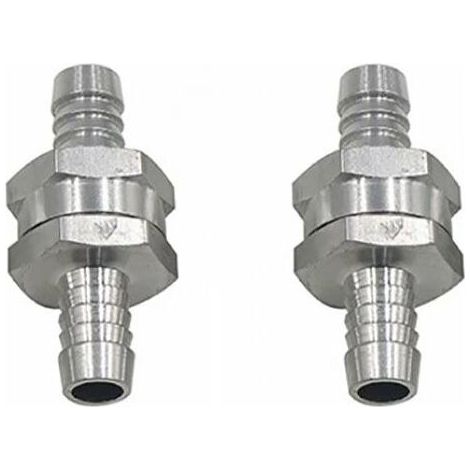 Clapet anti-retour Vanne de carburant en aluminium, clapet anti-retour à essence diesel (10 mm 2 pièces) pour système de carburant à carburateur à faible concentration, clapet anti-retour pour (1/4)