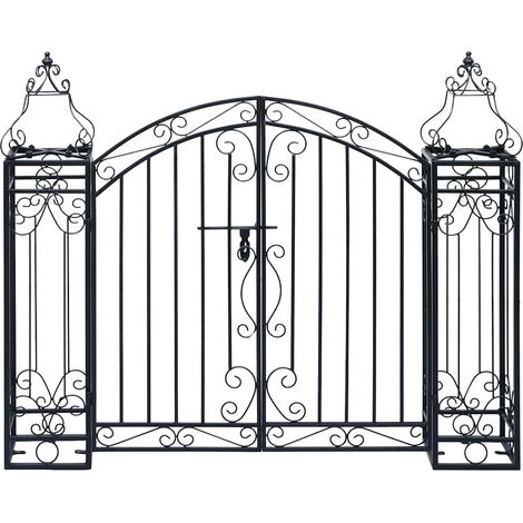Portillon ornemental de jardin Fer forgé 122x20,5x100 cm (1/5)