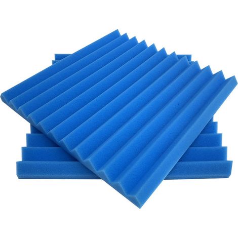Paquet de 12 panneaux acoustiques, panneaux en mousse acoustique 30 x 30 x 2,5 cm, rembourrage insonorisé haute densité, bleu (1/5)