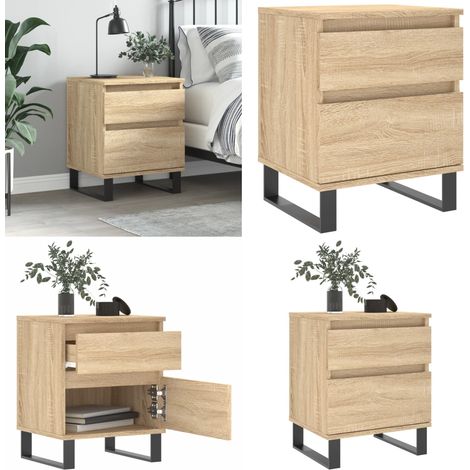 Comodino Rovere Sonoma 40x35x50 cm in Legno Multistrato - Comodino con cassetto - Comodino con scomparto